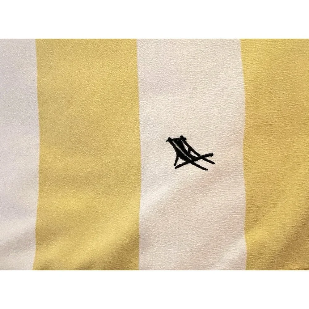 Dock & Bay Quick Dry Towel Yellow White Stripe Beach 100% Recycled 63